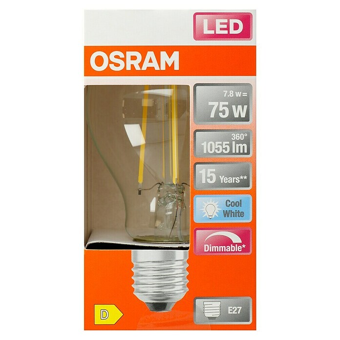 Osram Retrofit LED žarulja  (E27, Može se prigušiti, Hladna bijela, 1.055 lm, 9 W) | BAUHAUS