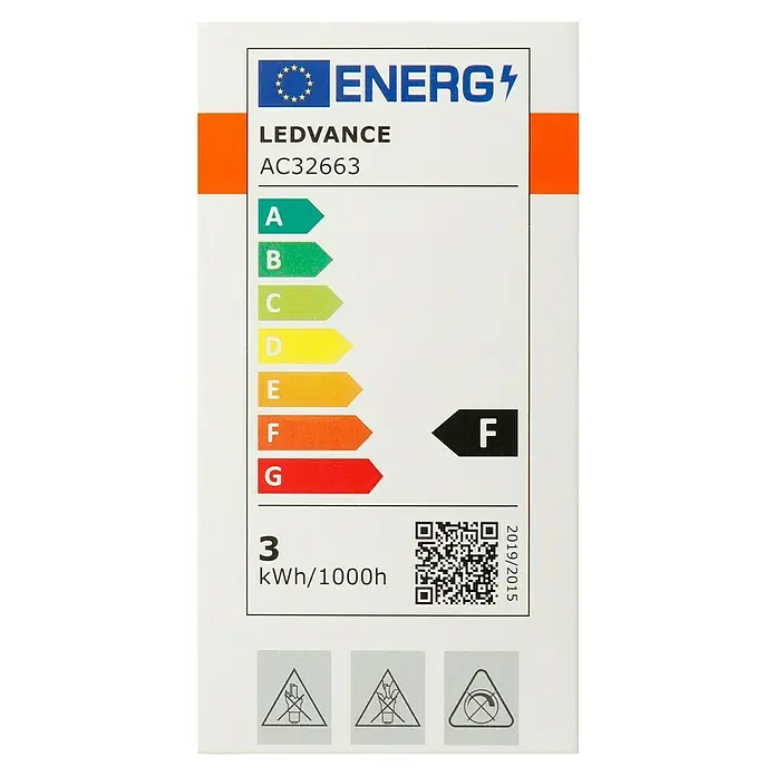 Osram Star LED-Lampe - E14, Nicht Dimmbar, Kaltweiß, 210 lm, 2,6 W - Energielabel für eine LEDVANCE AC32663 Lampe der Energieeffizienzklasse F mit einem Verbrauch von 3 kWh/1000h.