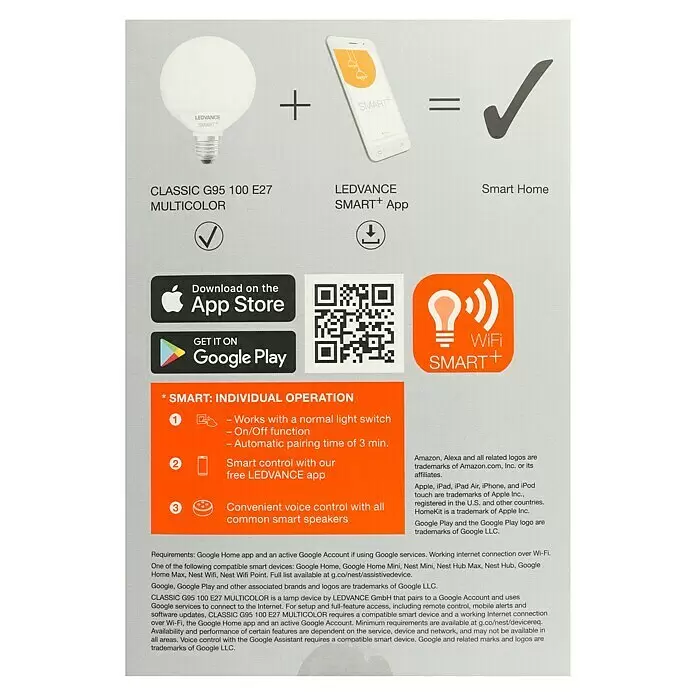 Osram Smart+ LED-Lampe - E27, Dimmbar, Warmweiß, 1.521 lm, 14 W - Rückansicht