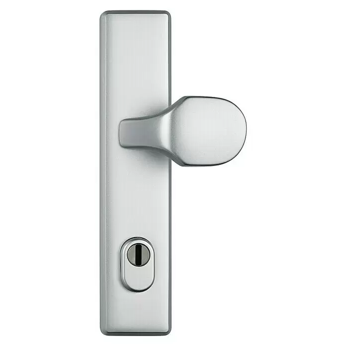 Abus Schutzbeschlag HLZS814 - Hauseingangstür, F1, Knopf außen, Drücker innen, Stärke Tür: 52 mm - 72 mm - Vorderansicht