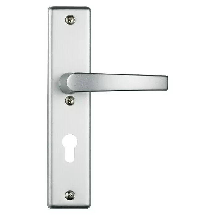 Abus Schutzbeschlag KLS114 - Einsatzbereich: Wohnungsabschlusstür, Stärke Tür: 37 mm - 47 mm, Aluminium F1, Drücker beidseitig - Vorderansicht