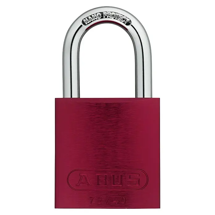 Abus Vorhängeschloss Lock-Tag 72/40 Gleichschließend - Bügelstärke: 6,5 mm, Sicherheitsstufe: 6, Rot - ABUS 72/40 Vorhängeschloss mit Nano Protect Bügel für erhöhten Schutz und Sicherheit, ideal für den täglichen Gebrauch.