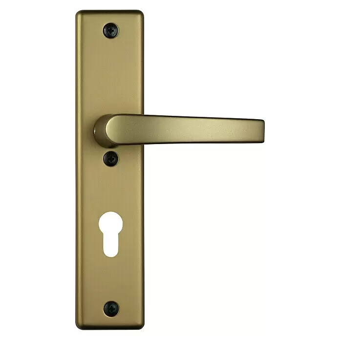 Abus Schutzbeschlag KLS114 - Einsatzbereich: Wohnungsabschlusstür, Stärke Tür: 37 mm - 47 mm, F4 Bronze, Knopf außen, Drücker innen - Vorderansicht