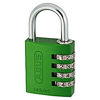 Abus Cijferhangslot Lock-Tag 145/40 (Beugeldikte: 6 mm, Veiligheidsniveau: 4, Groen, Aantal cijferrollen: 4 st.)