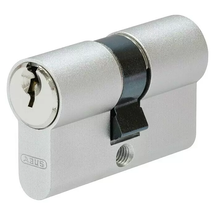 Abus Profilzylinder TI11ST 25/25 B/DFNLI - Baulänge innen: 25 mm, Baulänge außen: 25 mm, Anzahl Schlüssel: 3 Stk. - Silberner Euro-Profilzylinder mit Schlüsselloch und Schließnase.