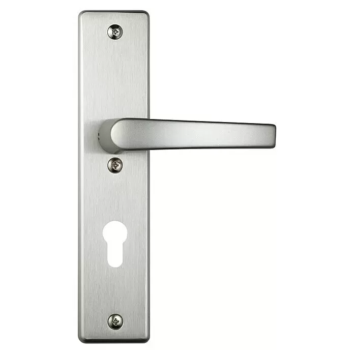 Abus Schutzbeschlag KLS114 - Einsatzbereich: Wohnungsabschlusstür, Stärke Tür: 37 mm - 47 mm, F9 Titan, Knopf außen, Drücker innen - Vorderansicht