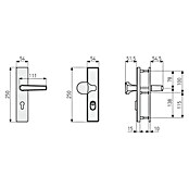 Abus Herraje de protección KLZS 714 (Puerta de entrada del apartamento, Alpaca, Botón exterior, manilla interior) | BAUHAUS