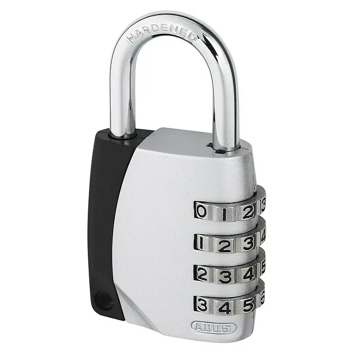 Abus Vorhängezahlenschloss - Breite: 44,5 mm, Bügelstärke: 6,5 mm, Sicherheitsstufe: 4 - ABUS Zahlenschloss mit gehärtetem Stahlbügel für hohe Sicherheit. Ideal zum Sichern von Gegenständen im Innen- und Außenbereich.