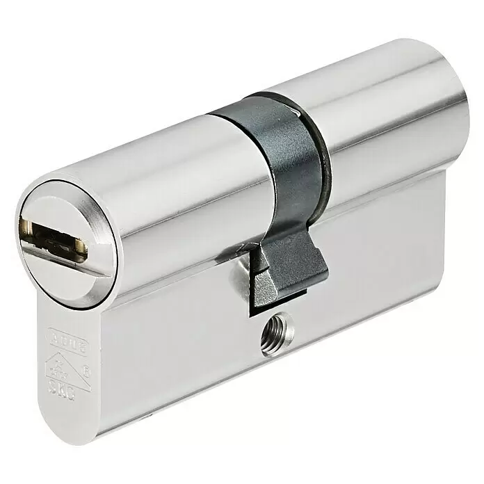 Abus Profilzylinder XD25 - Baulänge innen: 40 mm, Baulänge außen: 50 mm, Anzahl Schlüssel: 3 Stk. - Silberfarbener Doppelzylinder-Schließzylinder mit Schlüsselloch und Befestigungsschraube. Mit ABUS- und SKG-Gravuren.