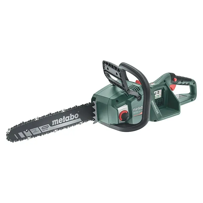 Metabo CAS 18V Akku-Kettensäge MS36-18 LTXBL40 - 18 V, Li-Ionen, Ohne Akku, Schwertlänge: 40 cm - Abbildung einer Metabo Akku-Kettensäge, Modell MS 36-18 LTX BL 40.