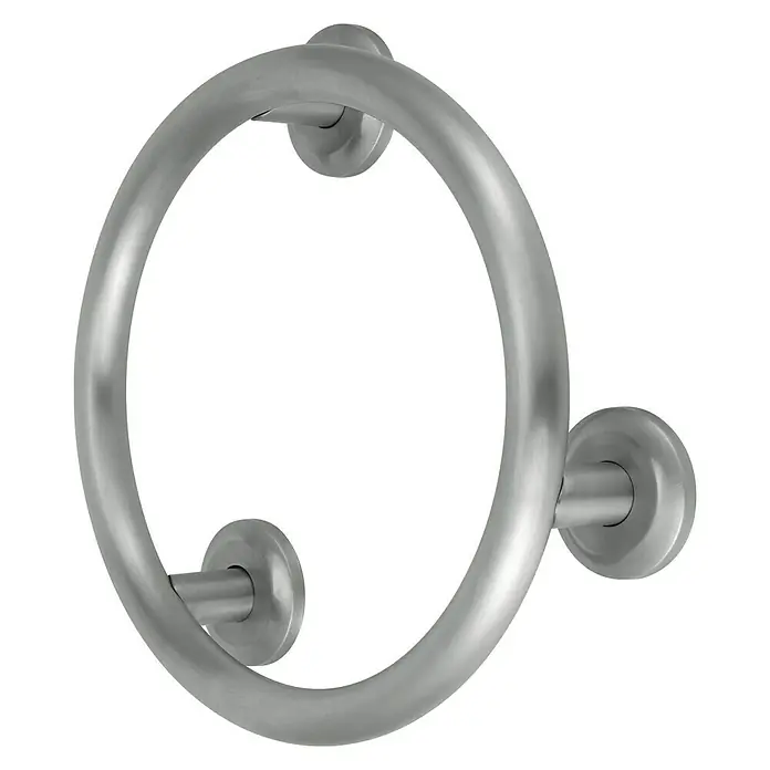 careosan Wannengriff - Durchmesser: 30 cm, Rund, Edelstahl - Runder Handtuchhalter aus gebürstetem Nickel, ideal für Badezimmer und Gäste-WC zur stilvollen Handtuchaufbewahrung.