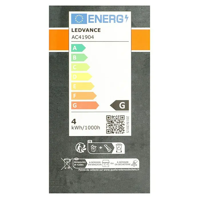 Osram LED-Lampe Vintage Edition 1906 Glühlampenform E27 - E27, Nicht Dimmbar, Warmweiß, 100 lm, Birne, Smoke - Energielabel für LEDVANCE AC41904 Lampe, Energieeffizienzklasse G, Stromverbrauch 4 kWh/1000h, Entsorgungshinweise für Altlampen.
