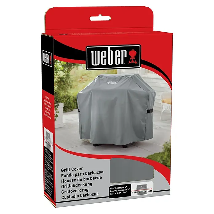 Weber Standard Grill-Schutzhülle - Passend für: Weber Genesis II 200-Serie - Weber Grillabdeckung Verpackung. Schützt Ihren Grill vor Witterungseinflüssen und hält ihn sauber. Passend für Grills bis zu 132,1 cm Breite.