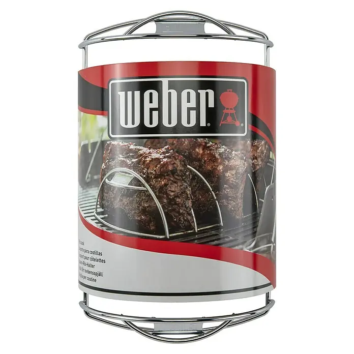 Weber Spare-Rib-Halter - L x B x H: 33,5 x 20,3 x 8,9 cm - Das Weber Rippchen-Gestell ist ein praktisches Zubehör für perfekte Rippchen vom Grill. Es ermöglicht eine gleichmäßige Garung und spart Platz auf dem Rost.
