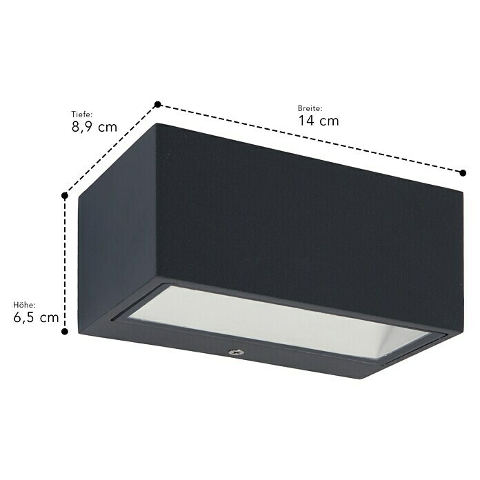 Lutec LED-Außenwandleuchte Gemini (2-flammig, 9 W, Neutralweiß, IP54 (Außeneinheit), Anthrazit)