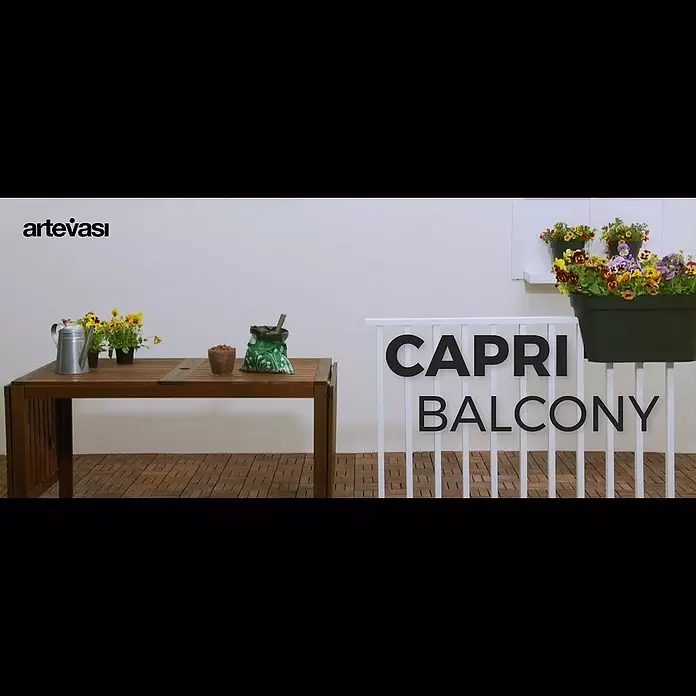 Artevasi Capri Geländerkasten - Außenmaß (L x B x H): 60 x 30 x 30 cm, Kunststoff, Hellgrau - CAPRI Balcony How to do