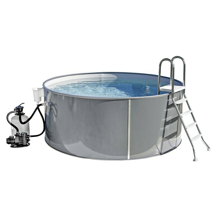 Malibu Pool-Set (Ø x H: 400 x 120 cm, 14 m³, Anthrazit)