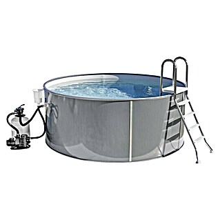 Malibu Stahlwand-Pool Premium (Ø x H: 400 x 120 cm, Anthrazit, 14 000 l)