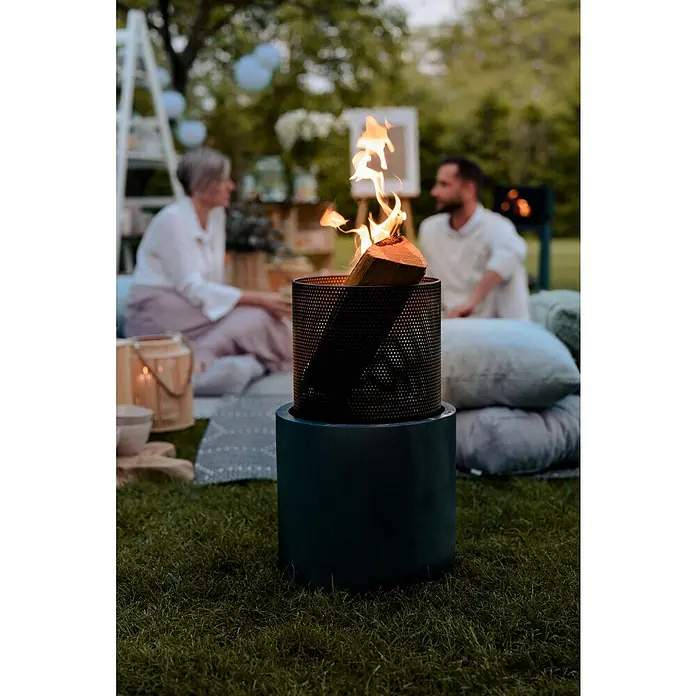 Elite Feuerkorb - Ø x H: 34 x 55 cm, Anthrazit/Schwarz - Gemütliche Atmosphäre mit einer Feuerstelle im Garten. Der moderne Feuerkorb spendet Wärme und Licht für entspannte Stunden im Freien.