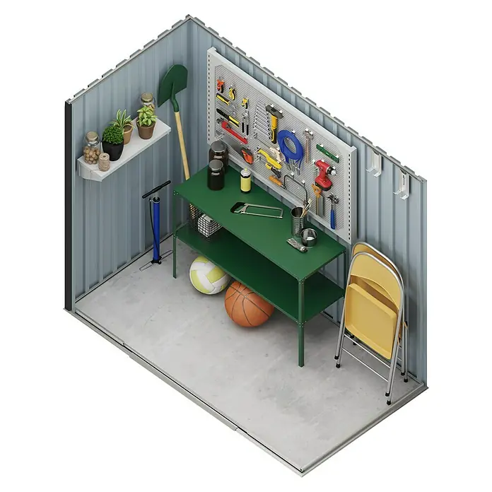 Hoggar Gerätehaus Nyköp - Außenmaß inkl. Dachüberstand (B x T): 213 x 142 cm, Taupe, Stahl, Grundfläche: 3,02 m² - Ein ordentlicher Schuppenraum mit Werkbank, Werkzeugen und Lagerregalen, ideal für Heimwerker und zur Organisation.