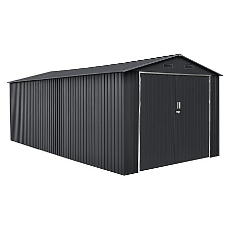 Hoggar Garage Tonsberg (Außenmaß inkl. Dachüberstand (B x T): 300 x 602 cm, Anthrazitgrau, Aluminium)