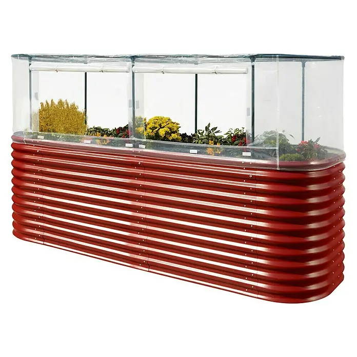 Vitavia Hochbeet-Abdeckung 858 Plus - 238 x 78 x 95 cm, Farbe: Transparent - Großes, erhöhtes Beet mit transparenten Abdeckungen, ideal für den Gartenanbau und den Schutz von Pflanzen vor Witterungseinflüssen.