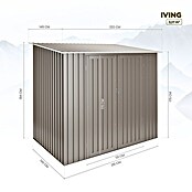 Hoggar Geräteschrank Iving (L x B x H: 222 x 149 x 194 cm, Metall, Taupe) | BAUHAUS