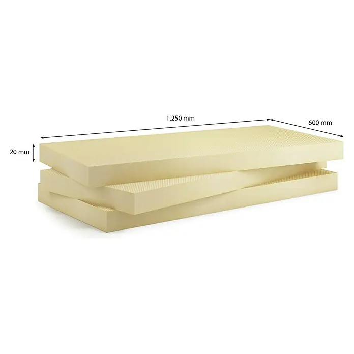 Ursa Hartschaumplatte XPS ECO D N-III-PZ-I - 125 cm x 60 cm x 20 mm, 15,75 m² - Aufgestapelte Dämmplatten mit den Maßen 1250 mm x 600 mm x 20 mm zur Wärmeisolierung. Ideal für den Bau und die Sanierung von Gebäuden.