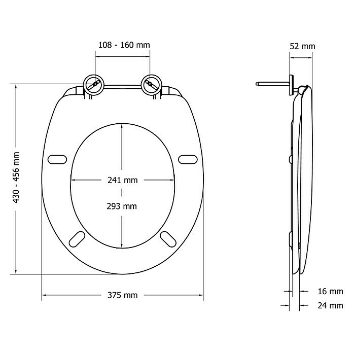 Poseidon WC-Sitz Memphis (Weiß, Duroplast)