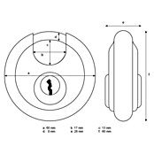 Abus Discusslot Lock-Tag 24IB/60 (b x h: 60 x 60 mm, Beugeldikte: 8 mm, Veiligheidsniveau: 7) | BAUHAUS