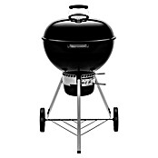 Weber Barbacoa redonda con tapa Original Kettle E-5730 + Chimenea de encendido Rapidfire (Diámetro de la superficie de la parrilla: 57 cm, Negro/Plateado) | BAUHAUS