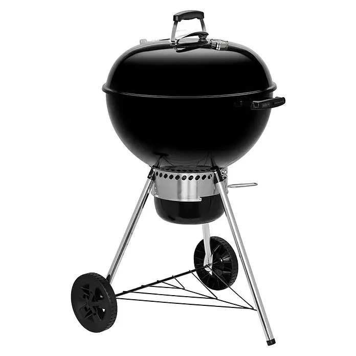 Weber Kugelgrill Original Kettle E-5730Durchmesser Grillfläche: 54 cm, Schwarz/Silber - Schwarzer Weber Kugelgrill mit Deckel und Rollen für den einfachen Transport im Garten oder auf der Terrasse.