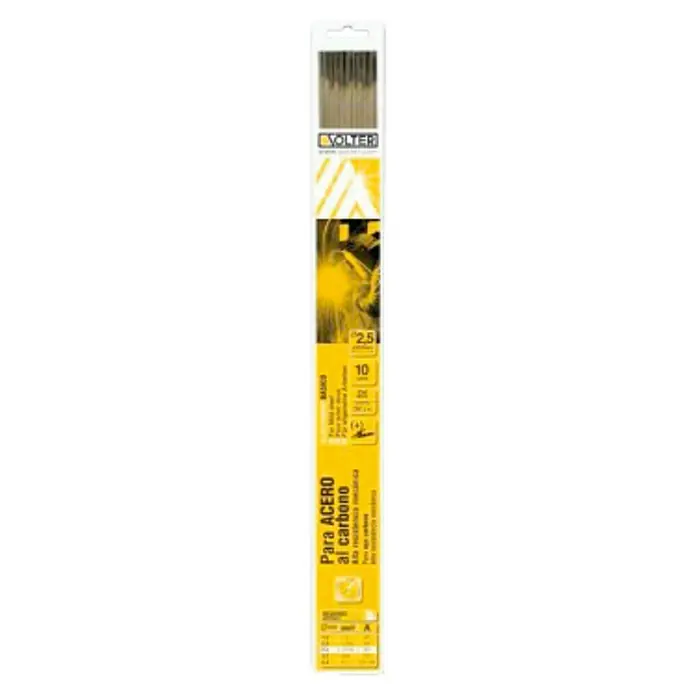 Solter Electrodo - Diámetro: 2,5 mm, 10 ud. - Electrodo VOLTER para soldadura de acero al carbono. Para resistencia mecánica y soldadura por arco.