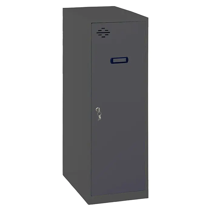 Simonrack Simonlocker Taquilla Mini - L x An x Al: 50 x 30 x 91,5 cm, Número de puertas: 1 ud., Antracita - Armario metálico gris con cerradura de llave, ideal para guardar objetos personales. El diseño sencillo se adapta a cualquier espacio.