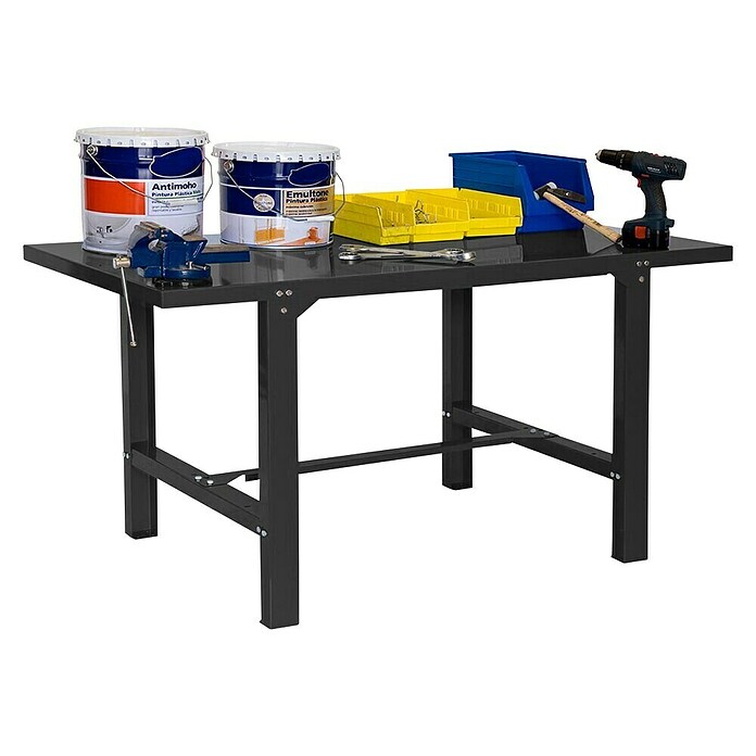 Simonrack Simonwork Banco de trabajo BT6L Metal (L x An: 73 x 150 cm, Altura de trabajo: 83 cm, Carga soportada: 600 kg, Antracita) | BAUHAUS