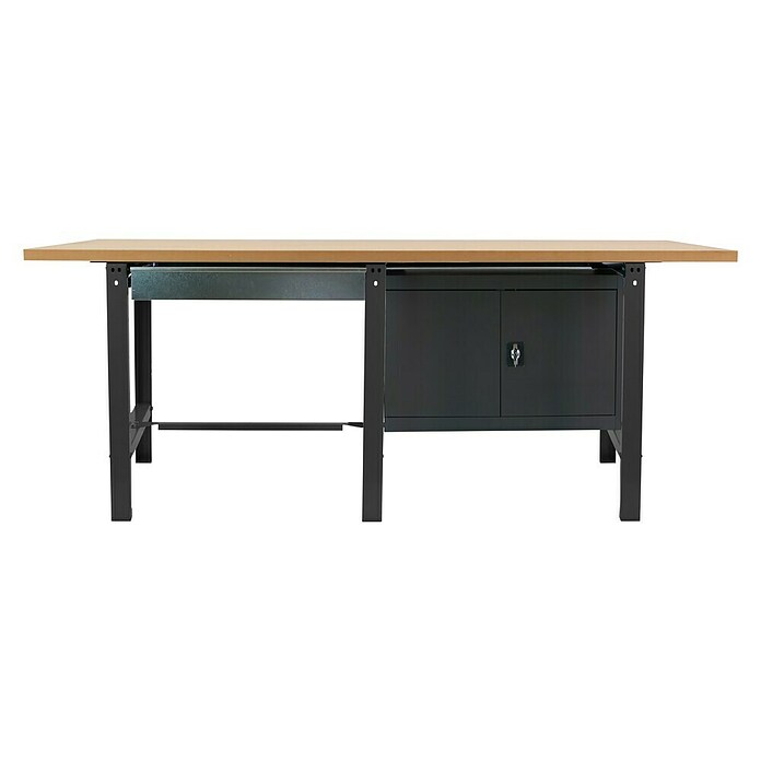 Simonrack Simonwork Banco de trabajo BT6 Box Tandem Cabinet (L x An: 75 x 210 cm, Altura de trabajo: 86,5 cm, Carga soportada: 600 kg, Antracita/Madera) | BAUHAUS