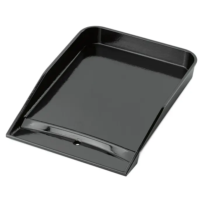 Weber Grillplatte - L x B: 52 x 39 cm - Nahaufnahme einer glänzenden schwarzen Katzentoilette, die ein modernes und pflegeleichtes Design zeigt.