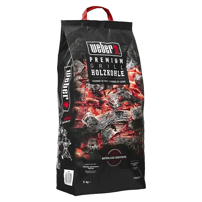 Weber Grillkohle - 5 kg - Ein Sack Weber Premium Grill Holzkohle, ideal für ein perfektes Grillvergnügen. Aus natürlichen Rohstoffen.
