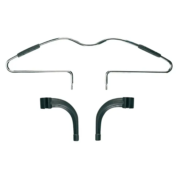 Percha universal para el coche - Cromo - Percha para coche: Solución práctica para ropa sin arrugas en el camino, con marco de metal resistente y agarraderas de goma antideslizantes.