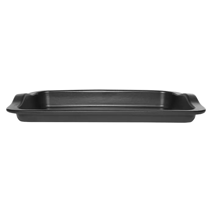 Weber Grillplatte Keramik - L x B: 26,9 x 43,9 cm - Schwarze Auflaufform mit Griffen, ideal zum Zubereiten und Servieren köstlicher Gerichte.