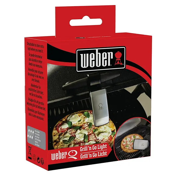 Weber Grifflicht Q - Passend für: Weber Q-Serie - Die Weber Grill 'n Go Light sorgt für extra Licht beim Grillen, wo immer es benötigt wird. Abnehmbar und einfach zu befestigen.