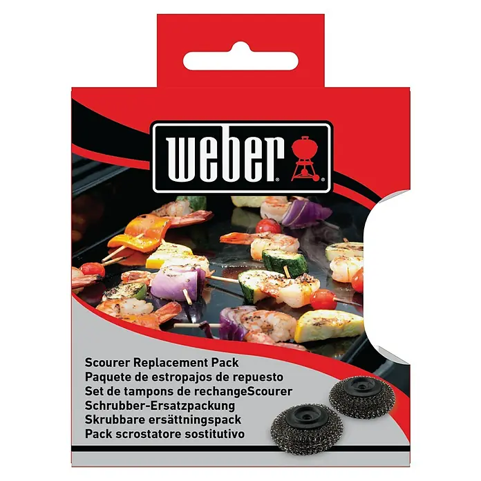 Weber Ersatzschwamm - Passend für: Weber Plancha Spülbürste - Weber Scourer Ersatzpackung mit zwei Scheuern für die Grillreinigung.