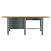 Simonrack Simonwork Banco de trabajo Box Tandem (L x An x Al: 75 x 210 x 86,5 cm, Número de cajones: 6 ud., Gris, Material encimera: MDF) | BAUHAUS