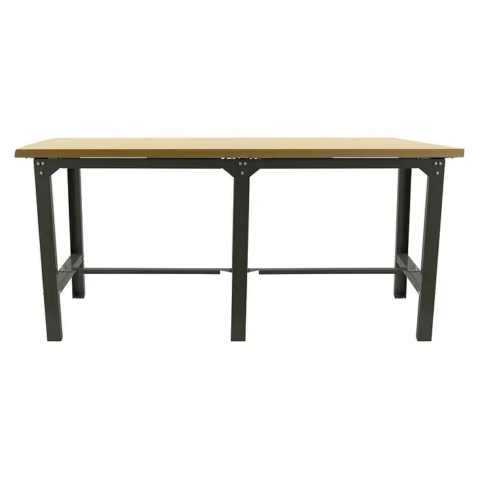 Simonrack Simonwork Banco de trabajo BT6 Tandem - L x An: 210 x 75 cm, Altura de trabajo: 86,5 cm, Carga soportada: 600 kg, Antracita/Madera - Un banco de trabajo robusto con una superficie de madera clara y un marco metálico oscuro y resistente. Perfecto para aficionados y profesionales.