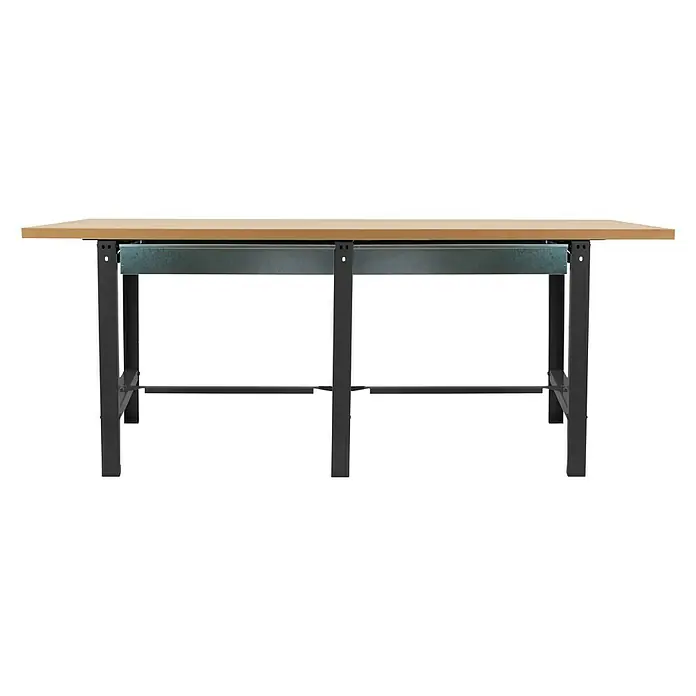 Simonrack Simonwork Banco de trabajo BT6 Box - L x An: 75 x 210 cm, Altura de trabajo: 86,5 cm, Carga soportada: 600 kg, Antracita - Banco de trabajo con tablero de madera clara y estructura metálica negra robusta, ideal para tareas de taller.