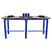 Simonrack Simonwork Banco de trabajo BT6 Tandem (L x An: 210 x 75 cm, Altura de trabajo: 86,5 cm, Carga soportada: 600 kg, Azul/Madera) | BAUHAUS
