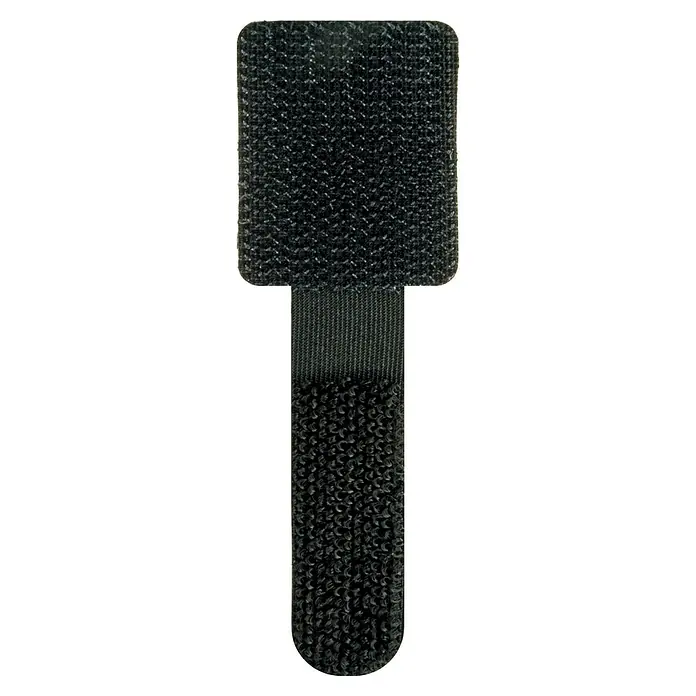 Schwaiger Klettbinder - L x B: 90 x 30 mm, Schwarz, 10 Stk. - Klettband: Ein schwarzes Klettband in T-Form, bestehend aus zwei unterschiedlich texturierten Klettflächen und einem Verbindungsstück.