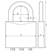 Abus Cijferhangslot 155/40 M (Breedte: 44,5 mm, Beugeldikte: 6,5 mm, Veiligheidsniveau: 4, Zilver) | BAUHAUS