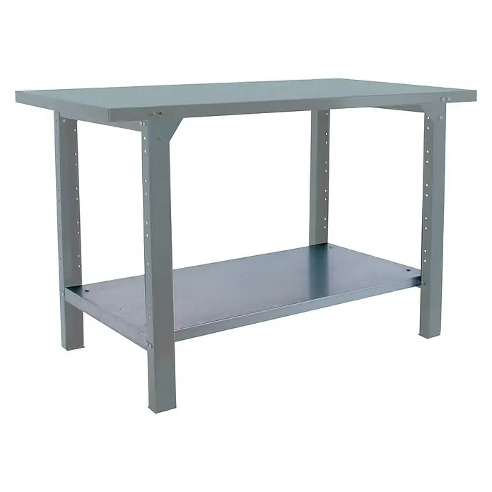 Simonrack Simonwork Werkbank BT6 PRO METAL 1200 - L x B: 73 x 120 cm, Arbeitshöhe: 83 cm, Belastbarkeit: 1.000 kg, Grau - Metallwerkbank mit Ablagefläche. Stabile Konstruktion für Werkstattarbeiten, ideal für schwere Lasten und präzises Arbeiten.
