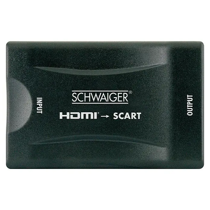 Schwaiger HDMI-Adapter Scart-Konverter - Schwarz, 1 x HDMI-Buchse - HDMI-zu-SCART-Konverter von Schwaiger zur einfachen Verbindung von HDMI-Quellen mit älteren SCART-Geräten.